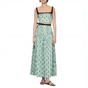 Agua by Agua Bendita Alcachofa Herbal Nectarina Cotton Maxi Skirt Size L